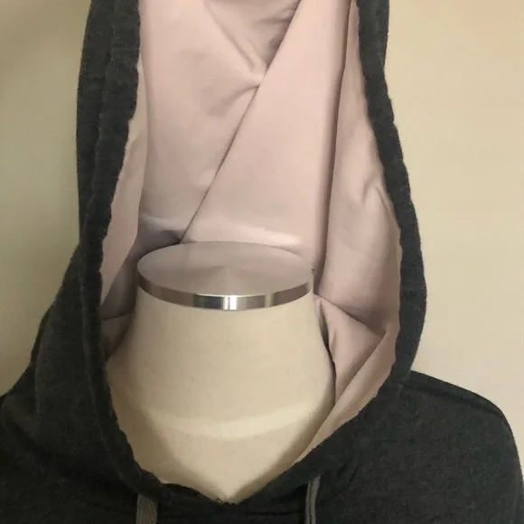 CALIA Drop Tail Mixed Media Gray & Pink Hoodie, Sm - Picture 7 of 10